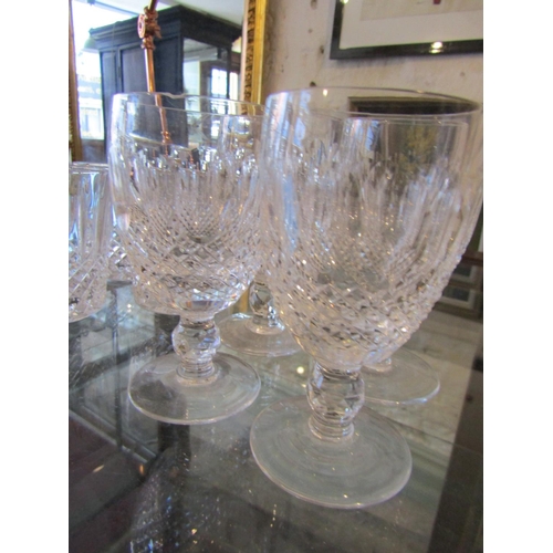 1162 - Four Waterford Crystal Glasses Pedestal Form and Four Cut Crystal Whiskey Tumblers