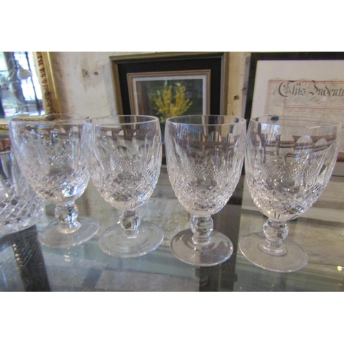 1162 - Four Waterford Crystal Glasses Pedestal Form and Four Cut Crystal Whiskey Tumblers