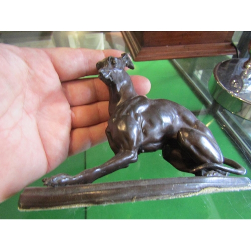 1168 - Antique Bronze Whippet with Tortoise Approximately 5 Inches Wide