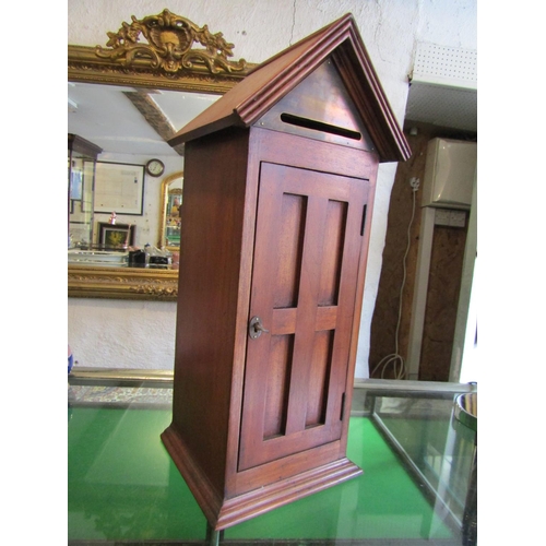 1169 - Military Sentry Box Form Estate Letterbox with Inset Brass Plate above Letter Door Key and Lock Pres... 