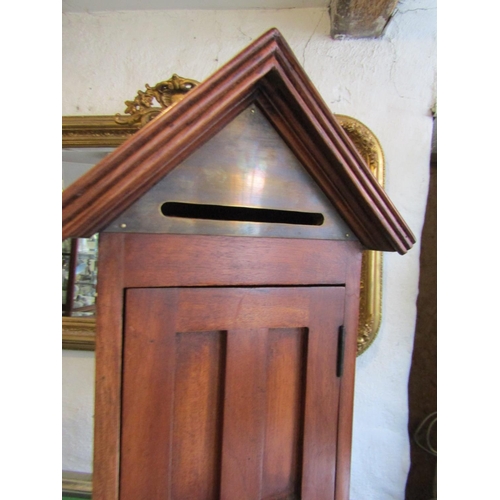 1169 - Military Sentry Box Form Estate Letterbox with Inset Brass Plate above Letter Door Key and Lock Pres... 