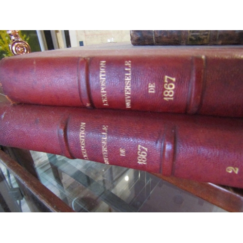 1172 - Two Leather Bound Volumes Recording The Universal Exhibition Paris 1867 Complete and Another Leather... 