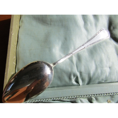 1175 - Set of Six Silver Dessert Spoons and Six Silver Teaspoons Contained Within Original Presentation Box