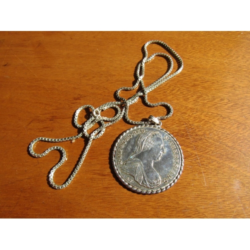 1179 - Silver Maria Theresia Taler Dated 1780 Possibly Later Re-Strike with Silver Boxed Chain