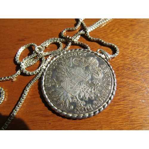 1179 - Silver Maria Theresia Taler Dated 1780 Possibly Later Re-Strike with Silver Boxed Chain