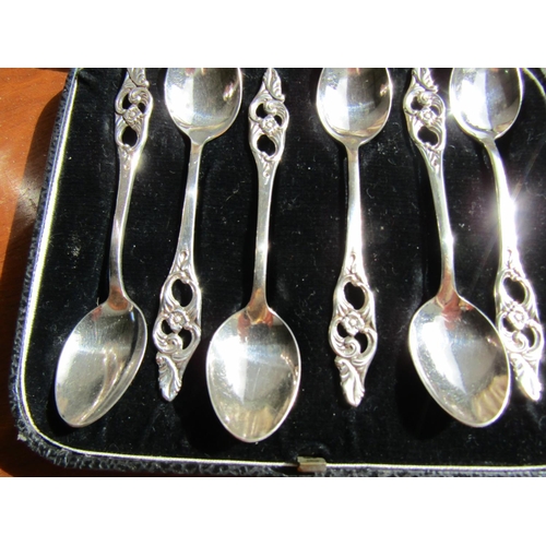 1180 - Set of Six Silver Teaspoons Contained Within Original Presentation Case