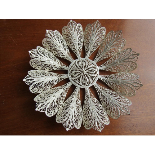 1185 - Silver Table Dish Circular Form Attractively Detailed Approximately 8 Inches Diameter