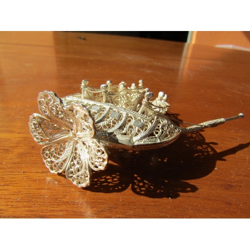 1196 - Silver Galleon Figure Approximately 3 Inches High