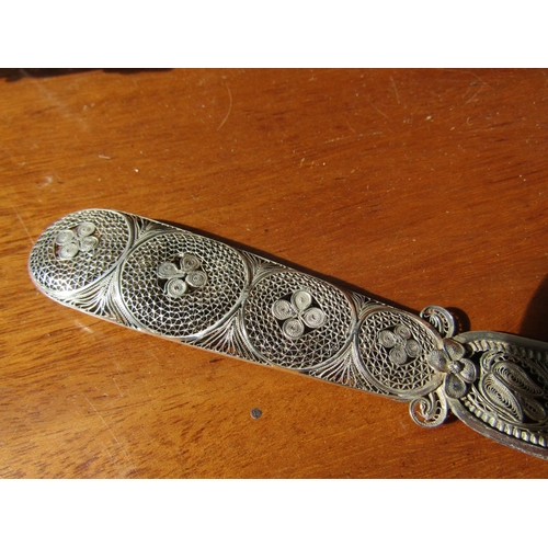 1203 - Silver Novelty Sabre Letter Opener Approximately 7 Inches Long