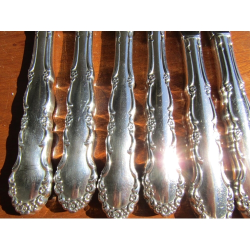 1212 - Oneida American Set of Six Silver Plated Dinner Knives As New