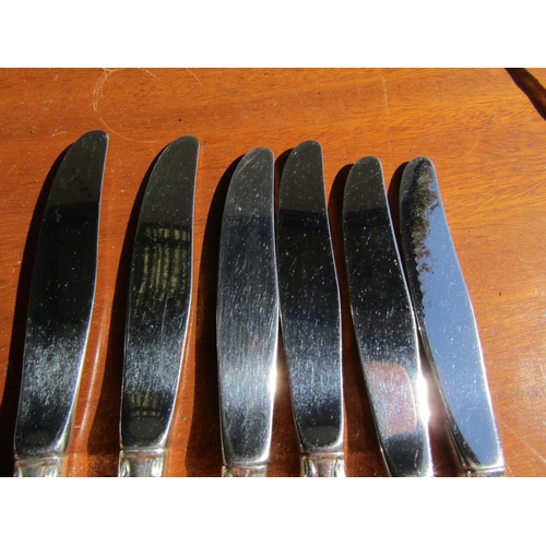 1212 - Oneida American Set of Six Silver Plated Dinner Knives As New