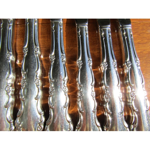 1212 - Oneida American Set of Six Silver Plated Dinner Knives As New