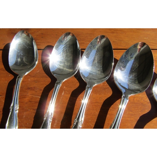 1216 - Oneida American Set of Six Silver Plated Serving Spoons As News