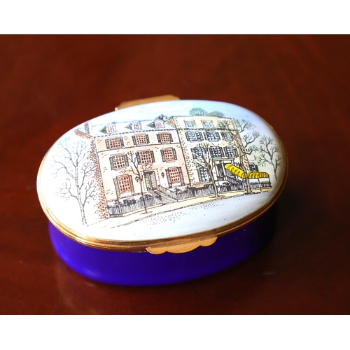 1231 - White House Commemorative Porcelain Pill or Ring Box Ormolu Bound Presented Ritz Carlton Washington ... 