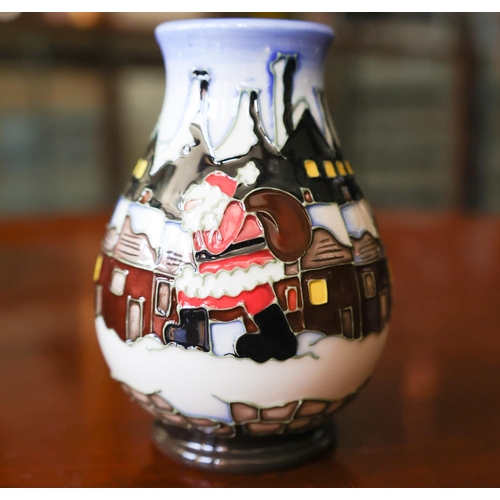 1243 - Moorcroft with Original Presentation Box Present Shaped Form Vase Signed to Base Approximately 4 Inc... 