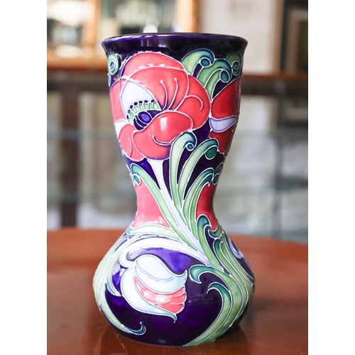 1244 - Moorcroft with Original Presentation Box Present Shaped Form Vase Signed to Base Approximately 9 Inc... 