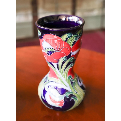 1244 - Moorcroft with Original Presentation Box Present Shaped Form Vase Signed to Base Approximately 9 Inc... 