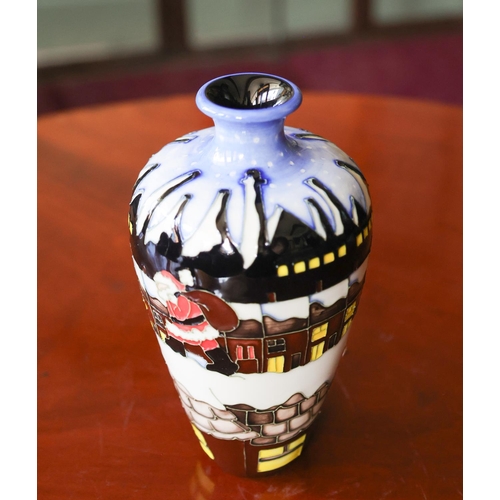 1245 - Moorcroft with Original Presentation Box Present Shaped Form Vase Signed to Base Approximately 5 Inc... 