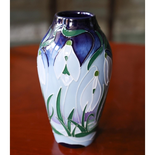 1250 - Moorcroft with Original Presentation Box Present Shaped Form Vase Approximately 7 Inches High Signed... 