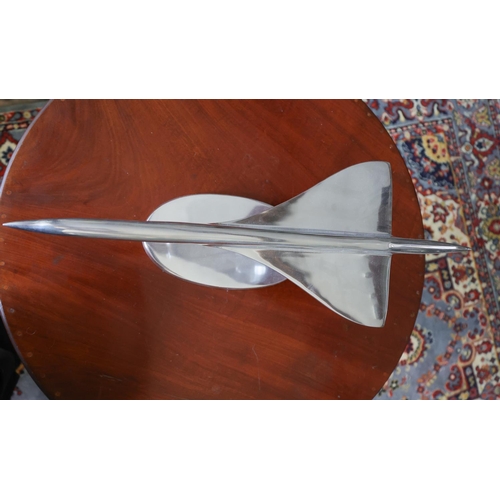 1271 - Chrome Plated Sculpture Concorde Approximately 20 Inches Wide