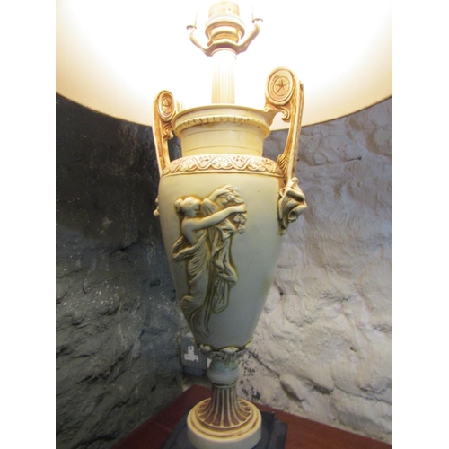 1283 - Table Lamp Urn Pedestal Form Above Corinthian Column Marble Base Electrified Working Order Approxima... 