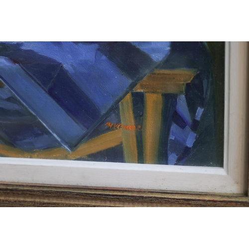 1299 - Marie K. Green Irish School Still Life Oil on Board 20 Inches High x 60 Inches Wide Signed Artist's ... 