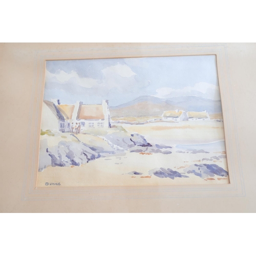 1300 - Pair of Irish School Watercolours Beachside Scenes Each Approximately 12 Inches High x 14 Inches Wid... 