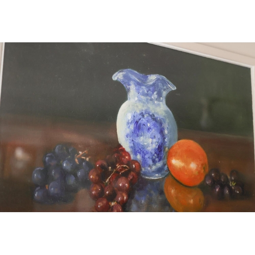 1332 - Irish School Still Life with Vase Oil on Board Approximately 12 Inches High x 16 Inches Wide Contain... 