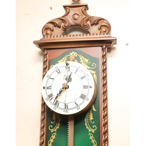 1352 - Unusual Up-Side-Down Gravity Clock with Gilded Decoration Working Order Approximately 30 Inches High