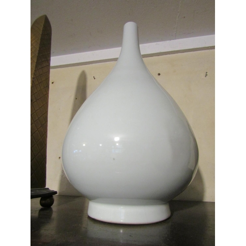 1418 - Blanc de Chine Porcelain Vase Shaped Slenderneck Form Approximately 18 Inches High