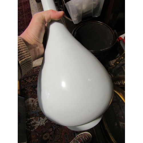 1418 - Blanc de Chine Porcelain Vase Shaped Slenderneck Form Approximately 18 Inches High