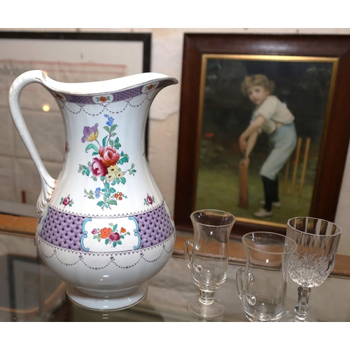 1439 - Large Victorian Floral Decorated Ewer and Other Items Quantity as Photographed