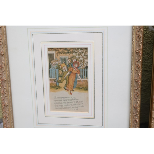 1476 - Pair of Nursery Fine Art Lithographs Contained Within Gilded Frames Each Frame Size Approximately 12... 