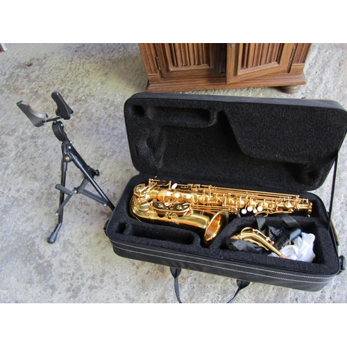 706 - Saxophone by Startone Model SAS-75 Contained Within Original Travel Case Stand also present