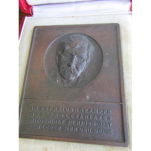 710 - Presentation Medal Bronze Contained Within Original Red Leather Case Dated November 1968