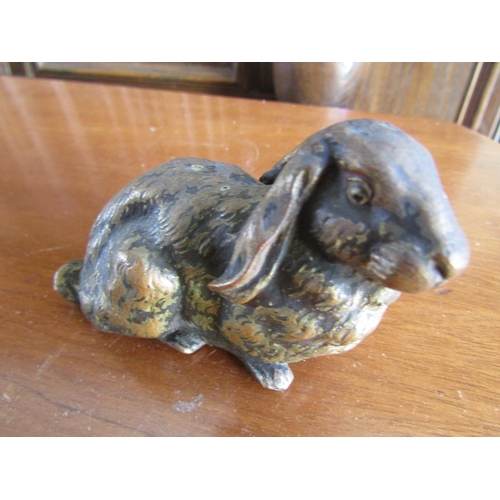 715 - Bronze Figure Seated Rabbit Possibly Austrian Antique Approximately 7cm Wide