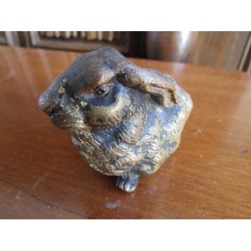 715 - Bronze Figure Seated Rabbit Possibly Austrian Antique Approximately 7cm Wide