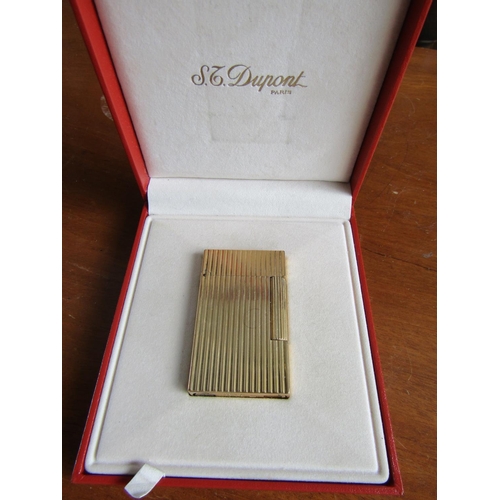 719 - Dupont of Paris Gold Plated Lighter Contained in Original Presentation Box