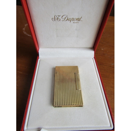 719 - Dupont of Paris Gold Plated Lighter Contained in Original Presentation Box