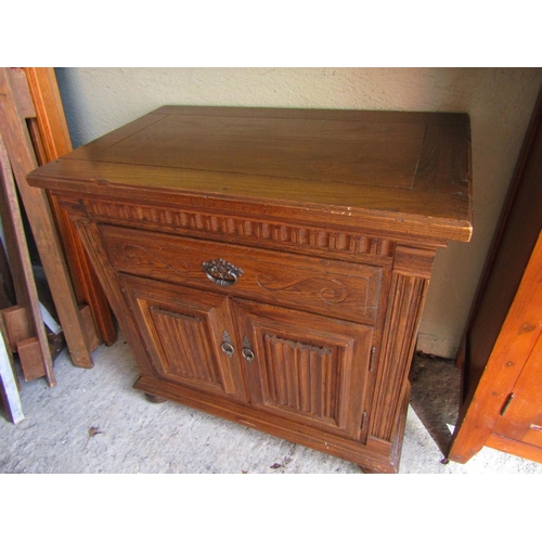 723 - Side Locker Chest with Panel Doors Approximately 28 Inches Wide x 27 Inches Wide