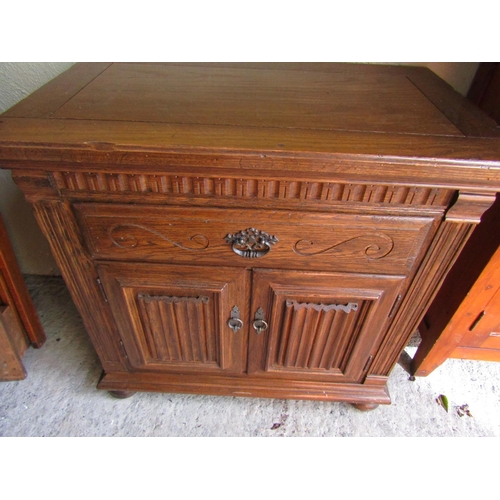 723 - Side Locker Chest with Panel Doors Approximately 28 Inches Wide x 27 Inches Wide