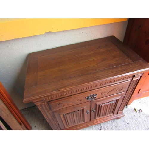 723 - Side Locker Chest with Panel Doors Approximately 28 Inches Wide x 27 Inches Wide