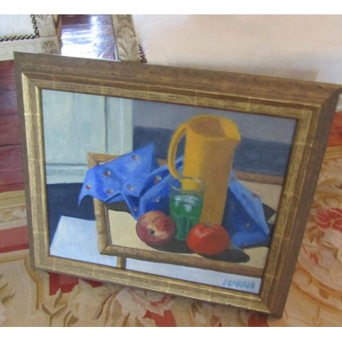 729 - Tom Harlan Still Life Signed Lower Right Contained Within Gilded Frame Oil on Canvas Approximately 1... 