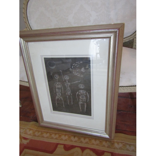 730 - Gerard Dillon (1916 - 1971) Family Crayon on Paper 37cm x 27cm Purchased by Vendor Taylor Galleries ... 