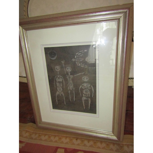 730 - Gerard Dillon (1916 - 1971) Family Crayon on Paper 37cm x 27cm Purchased by Vendor Taylor Galleries ... 