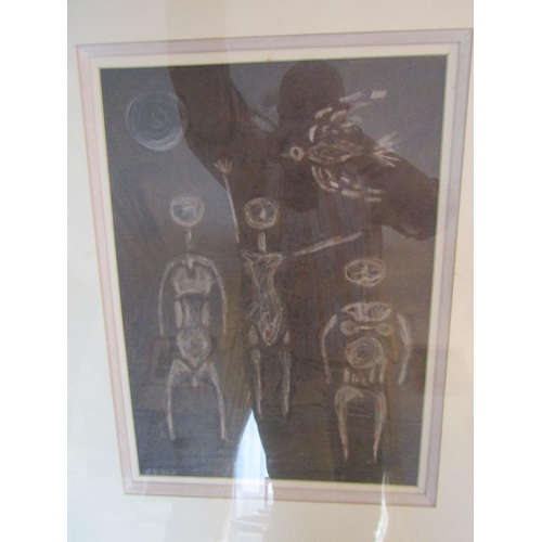 730 - Gerard Dillon (1916 - 1971) Family Crayon on Paper 37cm x 27cm Purchased by Vendor Taylor Galleries ... 