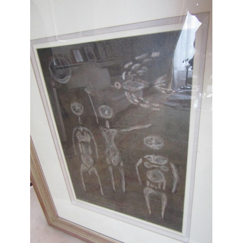 730 - Gerard Dillon (1916 - 1971) Family Crayon on Paper 37cm x 27cm Purchased by Vendor Taylor Galleries ... 