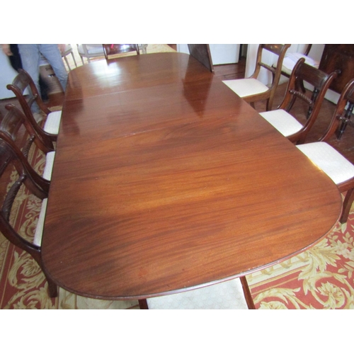 731 - Antique Mahogany Dining Room Table Twin Pod with Two Extra Leaves Extends to Approximately 10ft 6 In... 