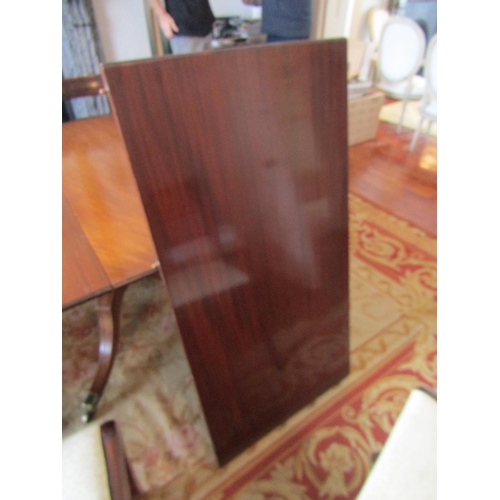 731 - Antique Mahogany Dining Room Table Twin Pod with Two Extra Leaves Extends to Approximately 10ft 6 In... 