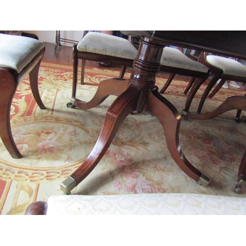 731 - Antique Mahogany Dining Room Table Twin Pod with Two Extra Leaves Extends to Approximately 10ft 6 In... 